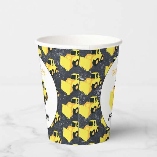 Gobelets En Papier Chargeur frontal Construction Camion Anniversaire (Droite)