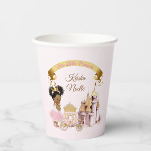 Gobelets En Papier Chariot de Château de Princesse Royale Rose Or Fil