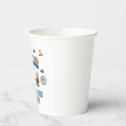 Gobelets En Papier Chariot de construction Anniversaire (Gauche)