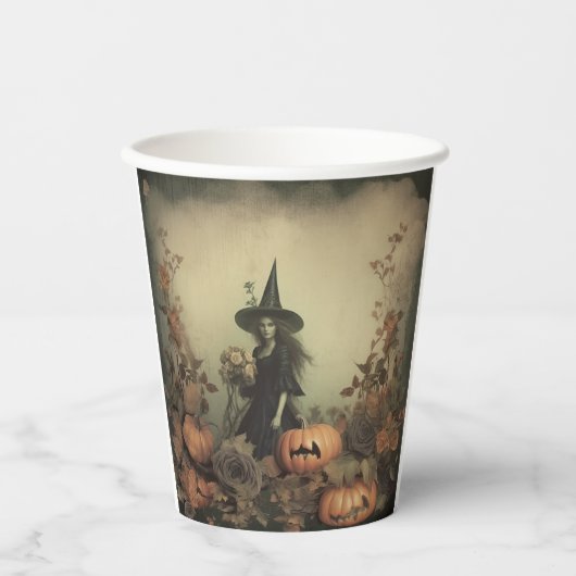 Gobelets En Papier Chariot Halloween vintage (3) (Recto)