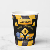 Gobelets En Papier Chariots de construction fête d'anniversaire (Verso)