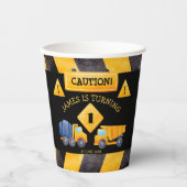 Gobelets En Papier Chariots de construction fête d'anniversaire (Recto)