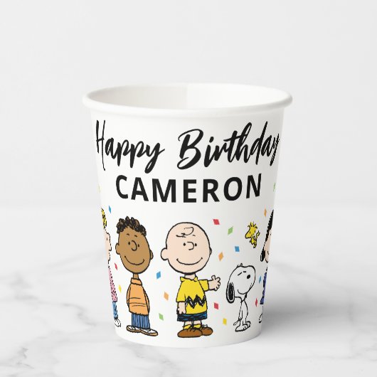 Gobelets En Papier Charlie Brown et Gang Confetti (Gauche)