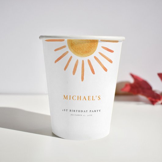 Gobelets En Papier Charmant Sunshine Coupes d'Anniversaire N'Importe
