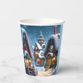 Gobelets En Papier Charmant village de Noël enneigé (Verso)