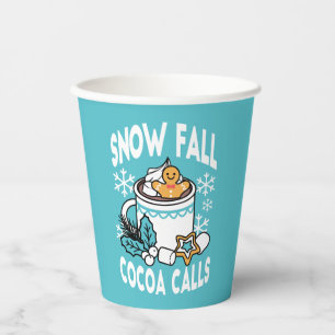 Gobelets En Papier Charme d'hiver et cacao chaud - Appels de cacao d'