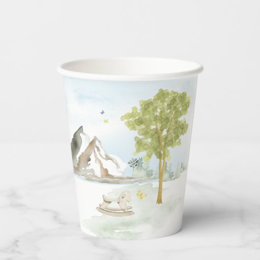 Gobelets En Papier Charming Neutral Forest Bear Baby (Verso)