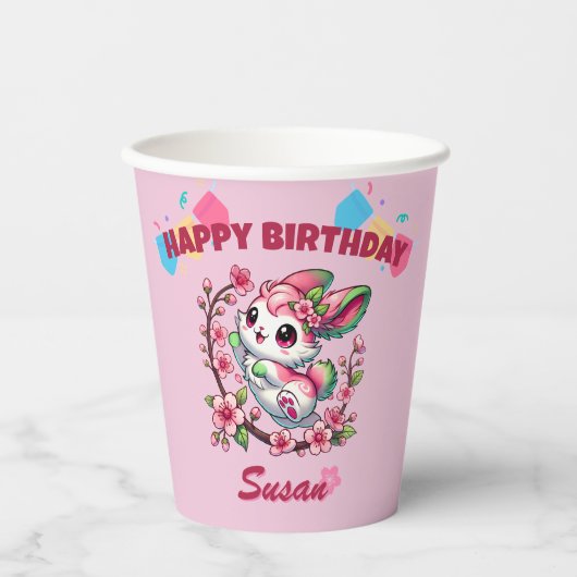 Gobelets En Papier Charming Sakura Bunny (Recto)