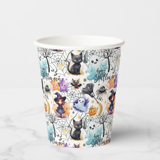 Gobelets En Papier Charming Tasses de papier Halloween (Recto)