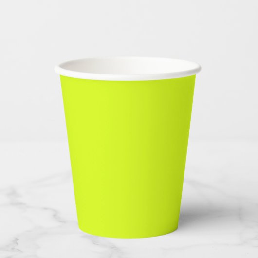 Gobelets En Papier Chartreuse Jaune (couleur unie)  (Recto)