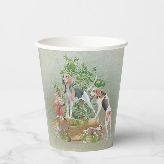 Gobelets En Papier Chasse aux chiens (Recto)