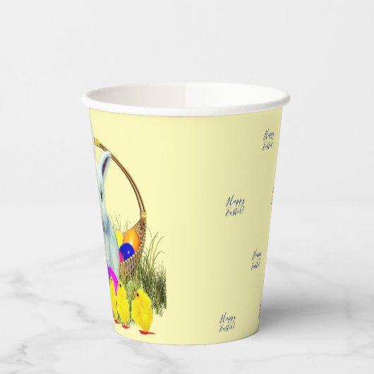 Gobelets En Papier Chasse aux oeufs de Pâques Poussins lapins (Gauche)