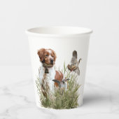 Gobelets En Papier Chasse avec un chien breton, Art (Recto)