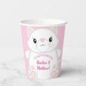 Gobelets En Papier Chat Baby shower Kitty Rose (Verso)