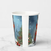 Gobelets En Papier Chat bleu russe à Noël de neige (Gauche)