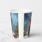 Gobelets En Papier Chat bleu russe à Noël de neige (Droite)