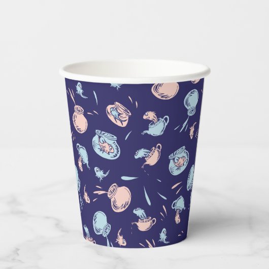 Gobelets En Papier Chat Dans Le Casquette | Le Motif du poisson (Verso)