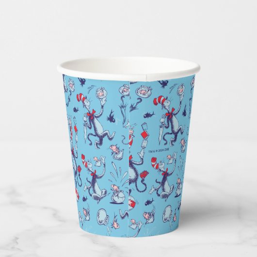 Gobelets En Papier Chat Dans Le Casquette | Motif bleu (Droite)