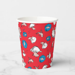 Gobelets En Papier Chat dans le Chapeau Le Poisson Motif Rouge