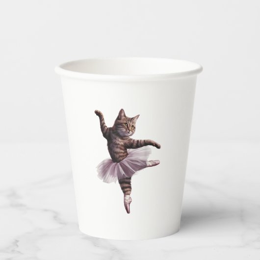 Gobelets En Papier Chat danseuse de ballet (Recto)