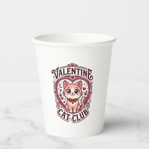 Gobelets En Papier Chat de la Saint-Valentin Dessin drôle pour amateu