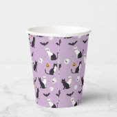 Gobelets En Papier chat d'Halloween violet (Droite)
