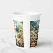 Gobelets En Papier Chat doux dans une prairie (Droite)