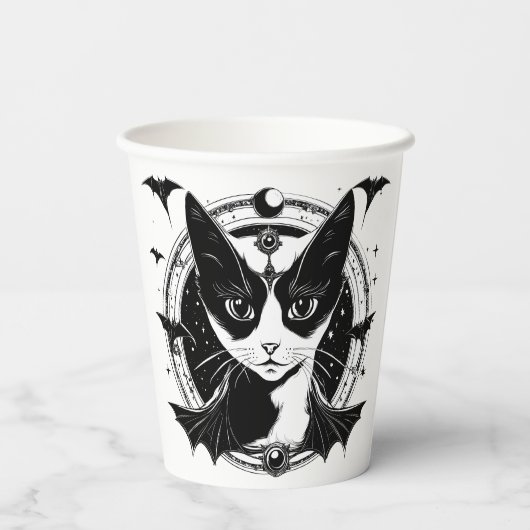 Gobelets En Papier Chat et chauves-souris I (Verso)