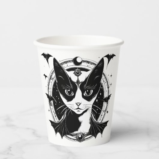 Gobelets En Papier Chat et chauves-souris I (Recto)