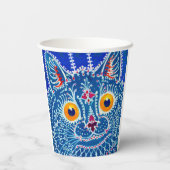 Gobelets En Papier Chat gothique bleu (Verso)