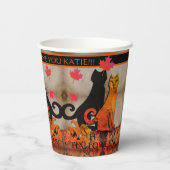 Gobelets En Papier Chat Halloween Kitty (Verso)