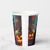 Gobelets En Papier Chat Halloween Tuxedo Avec Peur Citrouille (Droite)