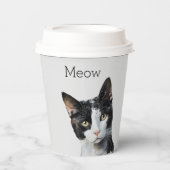 Gobelets En Papier Chat Kitty blanc gris noir (Recto)