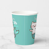 Gobelets En Papier Chat Mermaid Girl Anniversaire mignonne Purrmaid M (Droite)