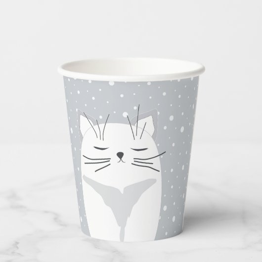 Gobelets En Papier Chat mignon, symbole de 2023. (Verso)