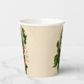 Gobelets En Papier Chat Noël Joyau Holly Kitten Art antique (Gauche)