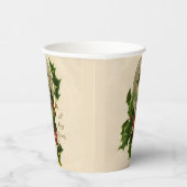 Gobelets En Papier Chat Noël Joyau Holly Kitten Art antique (Droite)