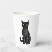 Gobelets En Papier chat noir (Recto)
