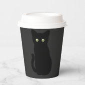 Gobelets En Papier Chat noir, chaton mignon, plaisir spottaculaire (Recto)