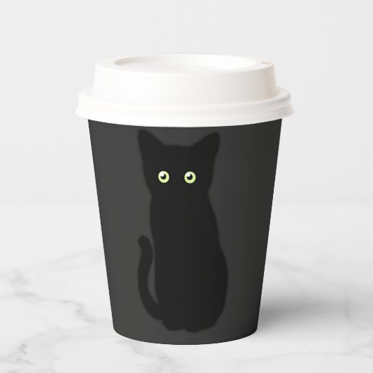 Gobelets En Papier Chat noir, chaton mignon, plaisir spottaculaire (Recto)