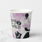 Gobelets En Papier Chat noir de fête d'Halloween Diable Citrouille Ch (Verso)