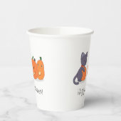 Gobelets En Papier Chat noir d'Halloween et Citrouilles (Gauche)