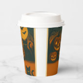 Gobelets En Papier Chat noir et Citrouille d'Halloween (Gauche)