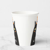 Gobelets En Papier Chat Noir Halloween Whimsical Cute Personnalisé (Droite)