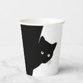Gobelets En Papier Chat noir rusé (Verso)