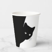 Gobelets En Papier Chat noir rusé (Recto)