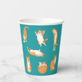 Gobelets En Papier Chat orange mignon poses (Verso)