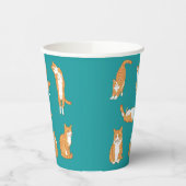 Gobelets En Papier Chat orange mignon poses (Gauche)