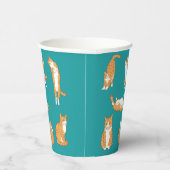 Gobelets En Papier Chat orange mignon poses (Droite)