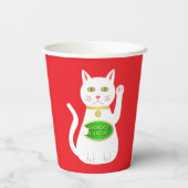 Gobelets En Papier Chat Oriental Lucky (Verso)